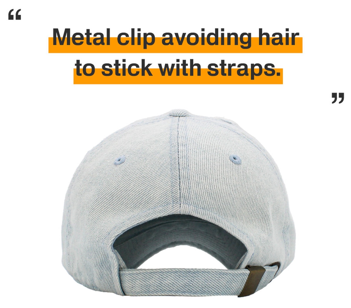 Light Denim Distressed Vintage Baseball Cap Back Side View